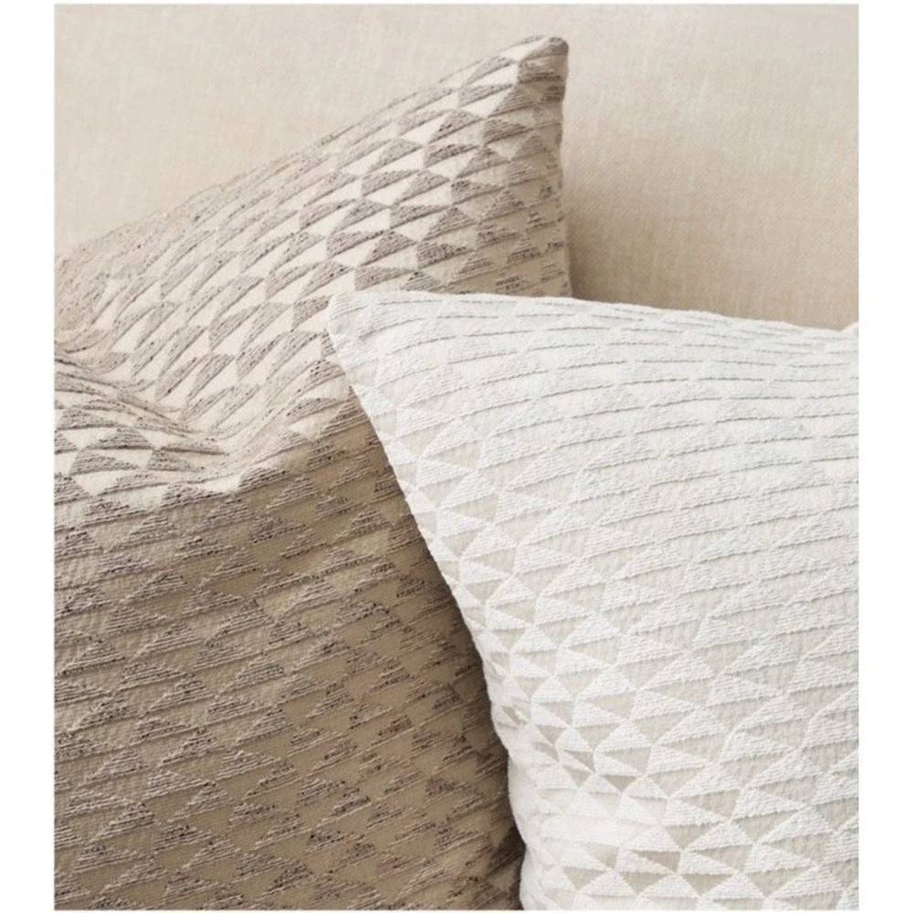 West Elm Pillow Cover Geo Brocade 20x20 Taupe sample